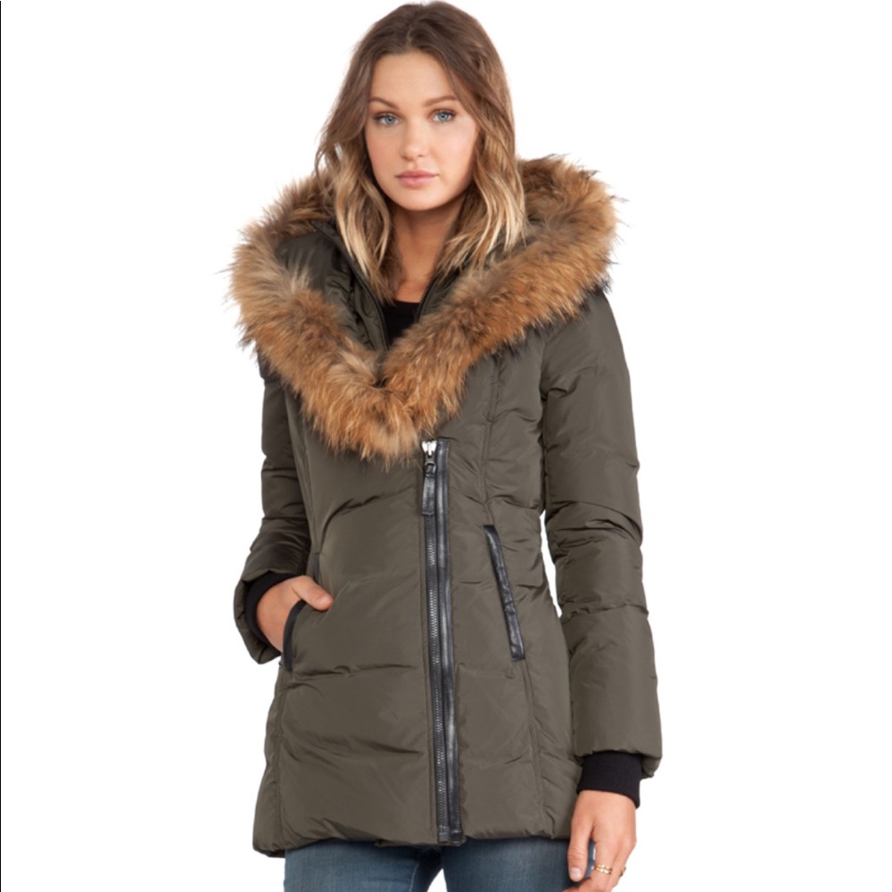 Mackage Adali Jacket w/ Fur - Army Green, XS